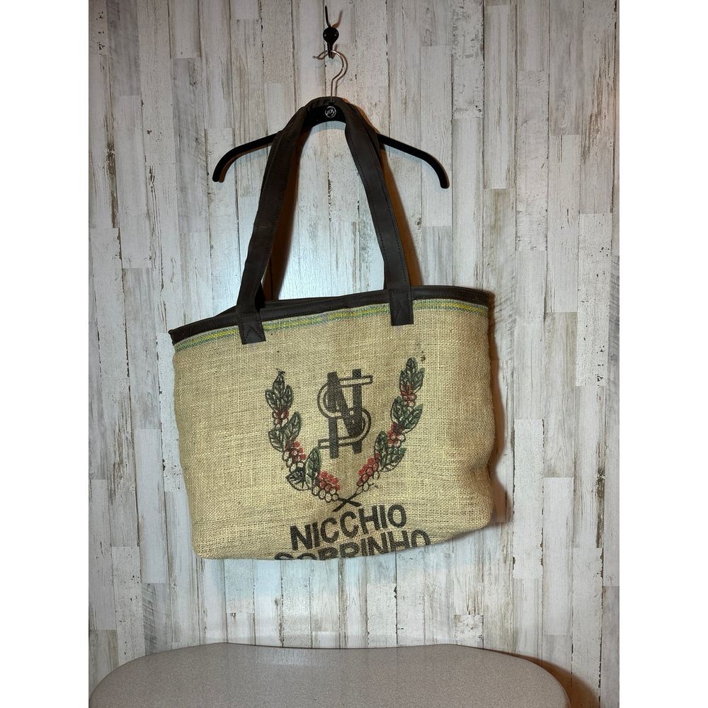 Vintage Woven Burlap Tote Bag‎ - Rare